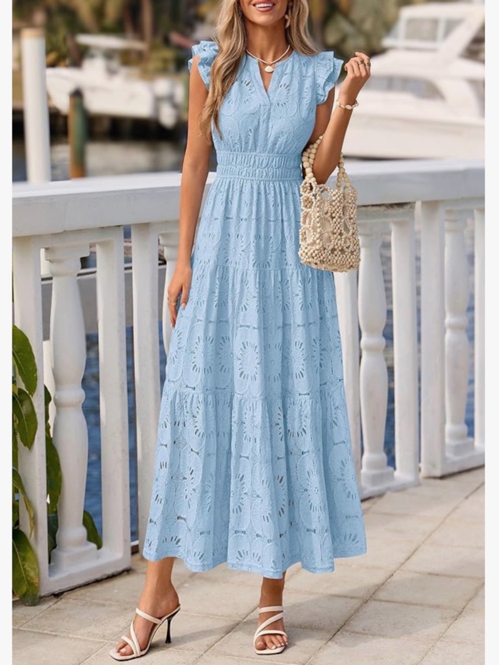 Pretty Garden Amazon Lace Eyelet Maxi Dress - Picture 2 of 4